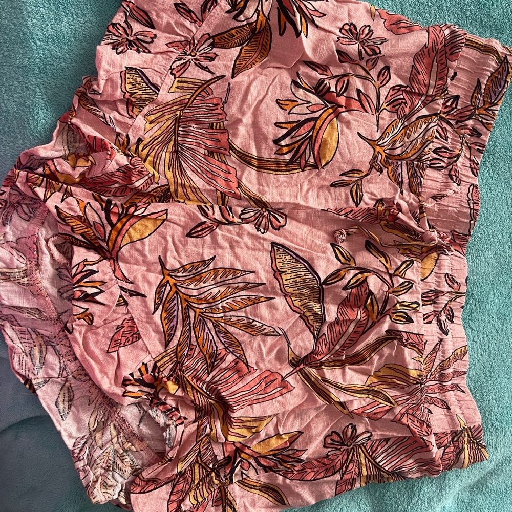 Floral Pink and Orange Shorts